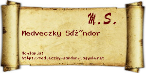 Medveczky Sándor névjegykártya