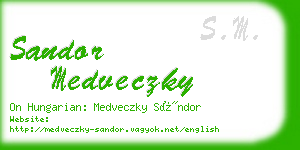 sandor medveczky business card